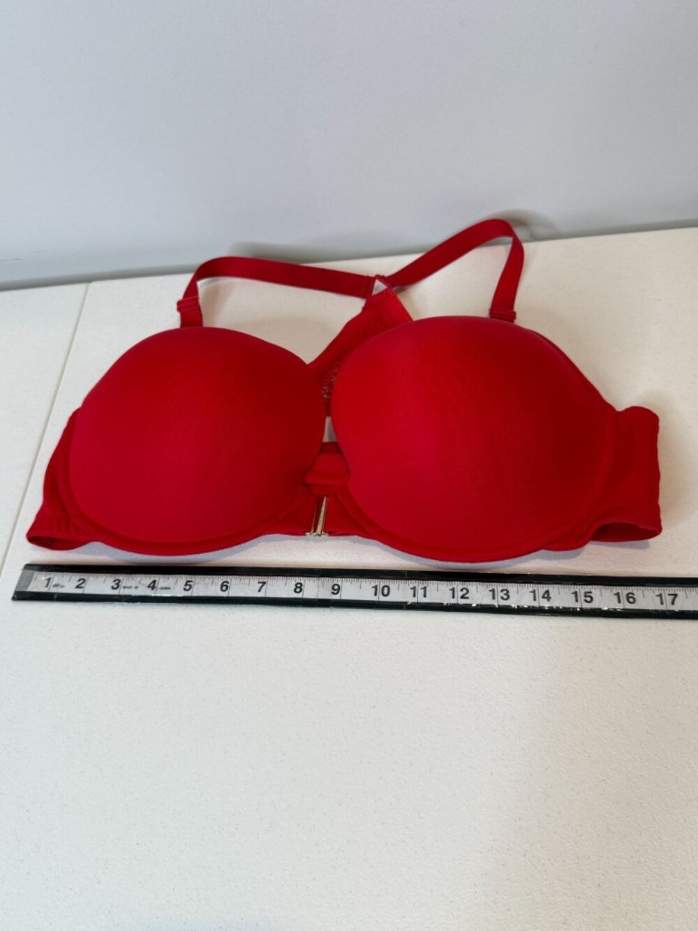 Cacique Red Front-Close Lace Racerback Bra Size 44DD - Picture 5 of 9